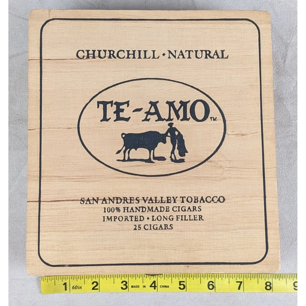 Te-Amo San Andres Valley Tobacco Empty Box Jewelry Storage Man Cave Desk Trinket